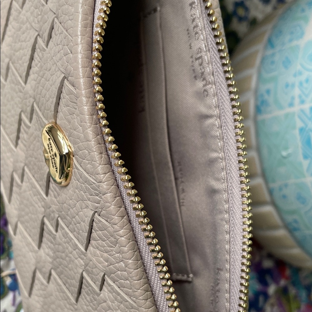 Kate Spade Taupe Woven Shoulder Bag - Picture 11 of 16